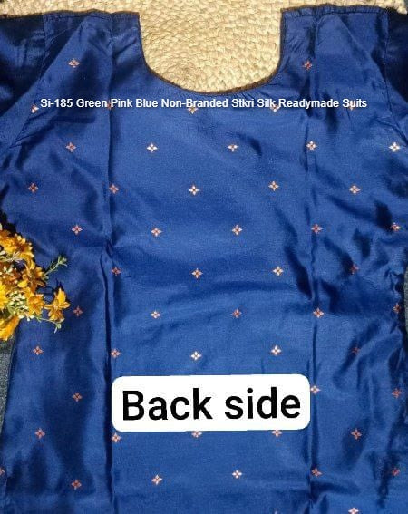 Si-185 Green Pink Blue Non-Branded Stkri Silk Readymade Suits