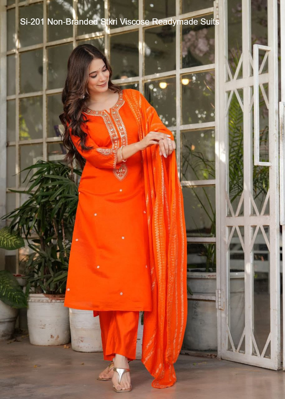 Si-201 Non-Branded Stkri Viscose Readymade Suits