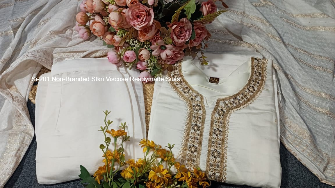 Si-201 Non-Branded Stkri Viscose Readymade Suits