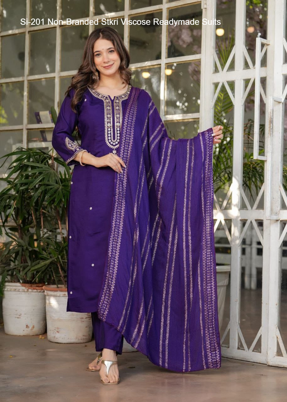 Si-201 Non-Branded Stkri Viscose Readymade Suits