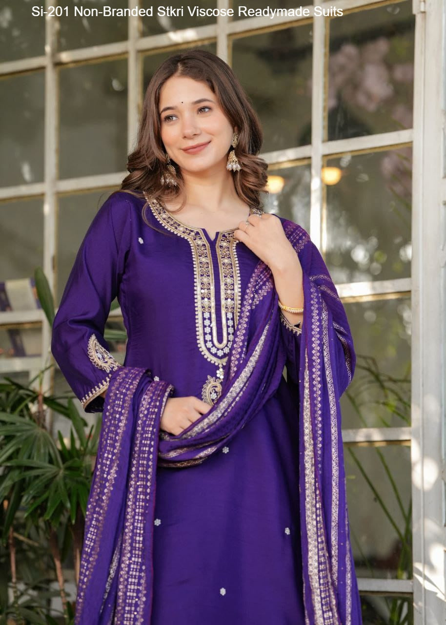 Si-201 Non-Branded Stkri Viscose Readymade Suits