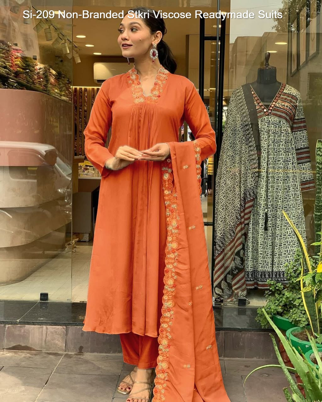 Si-209 Non-Branded Stkri Viscose Readymade Suits