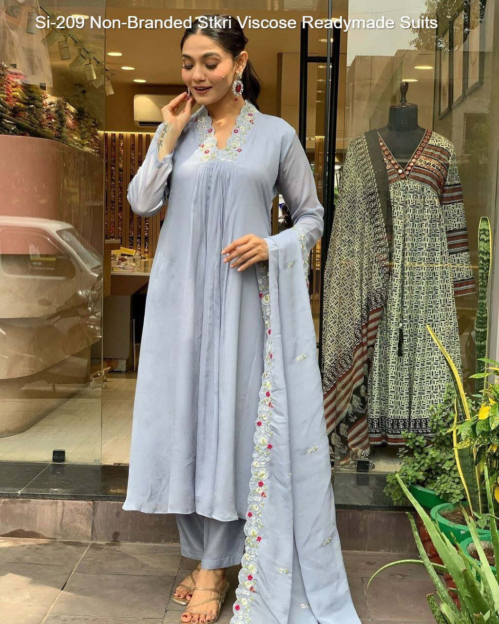 Si-209 Non-Branded Stkri Viscose Readymade Suits
