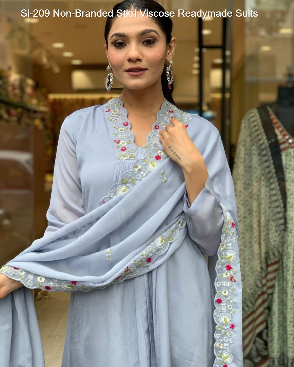 Si-209 Non-Branded Stkri Viscose Readymade Suits