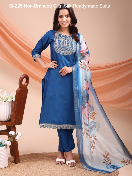 Si-225 Non-Branded Stkri Silk Readymade Suits