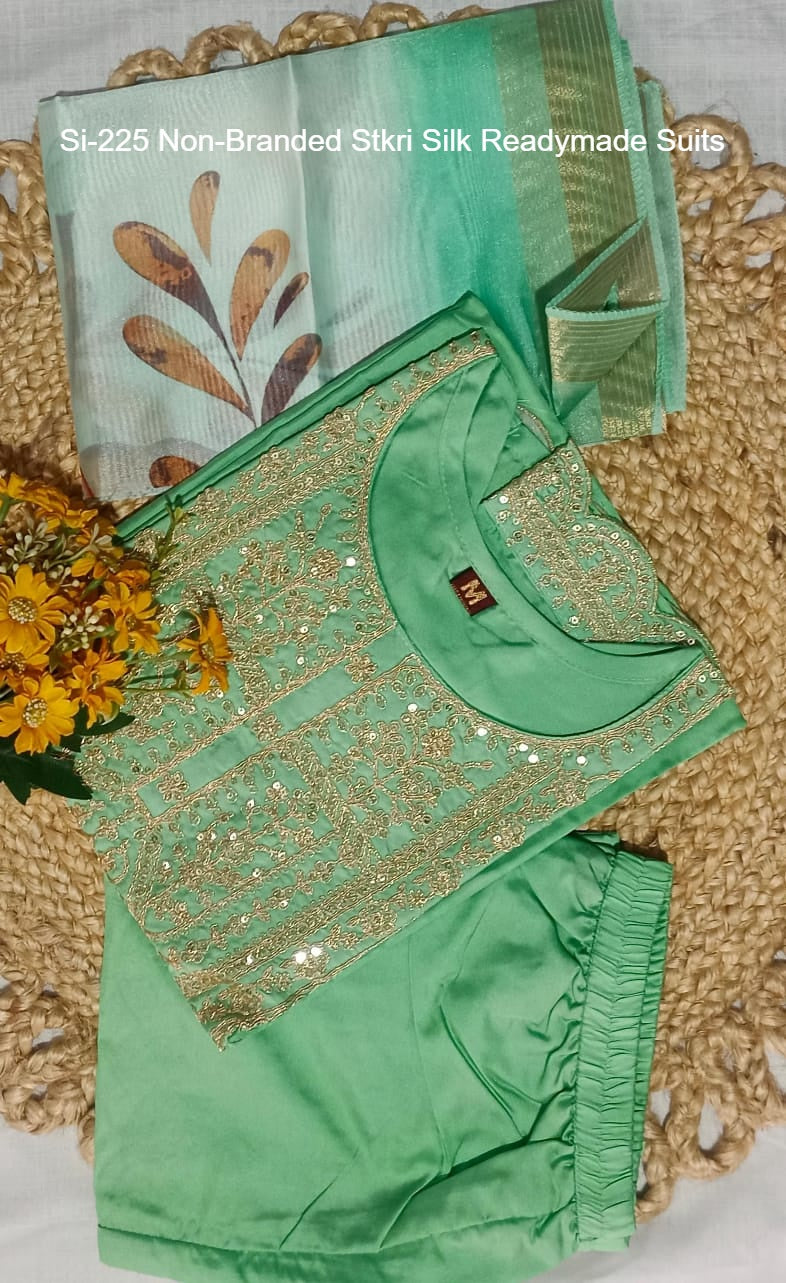 Si-225 Non-Branded Stkri Silk Readymade Suits