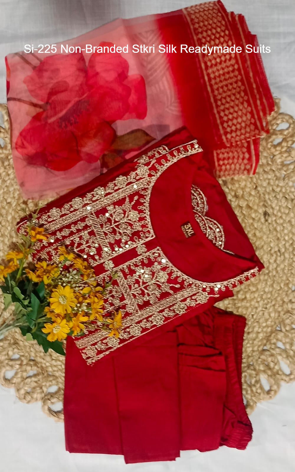 Si-225 Non-Branded Stkri Silk Readymade Suits