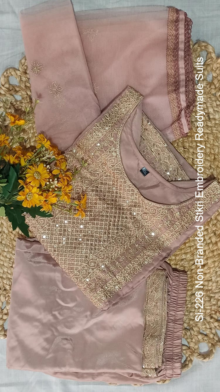Si-226 Non-Branded Stkri Embroidery Readymade Suits