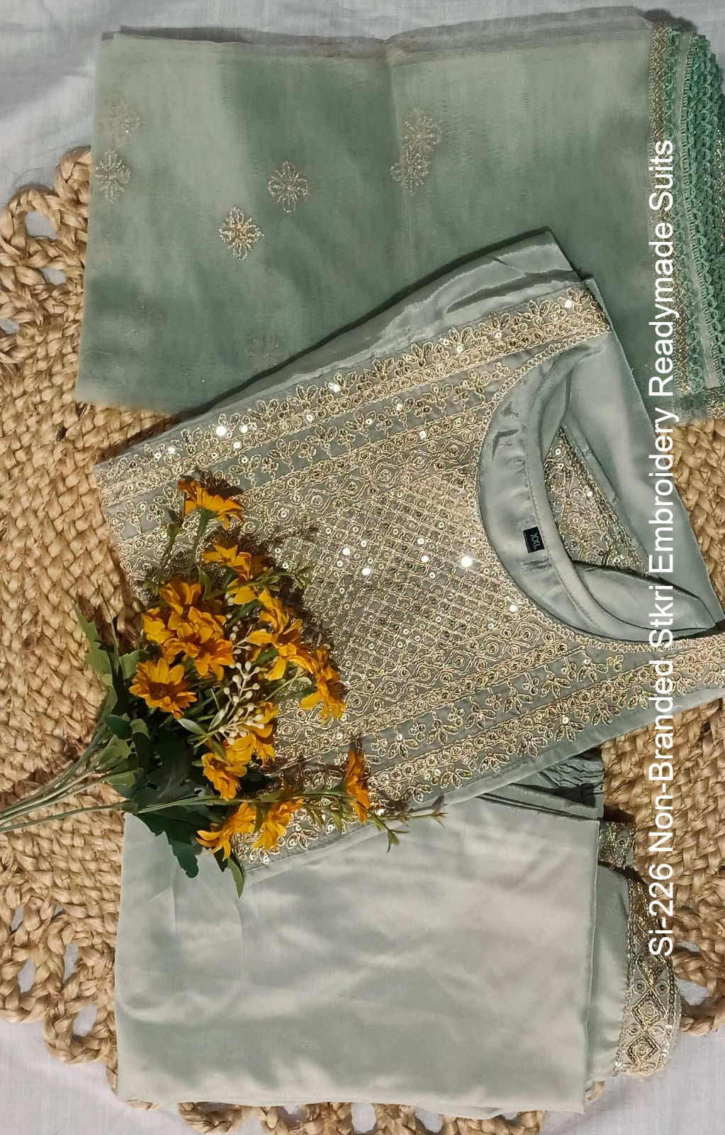 Si-226 Non-Branded Stkri Embroidery Readymade Suits