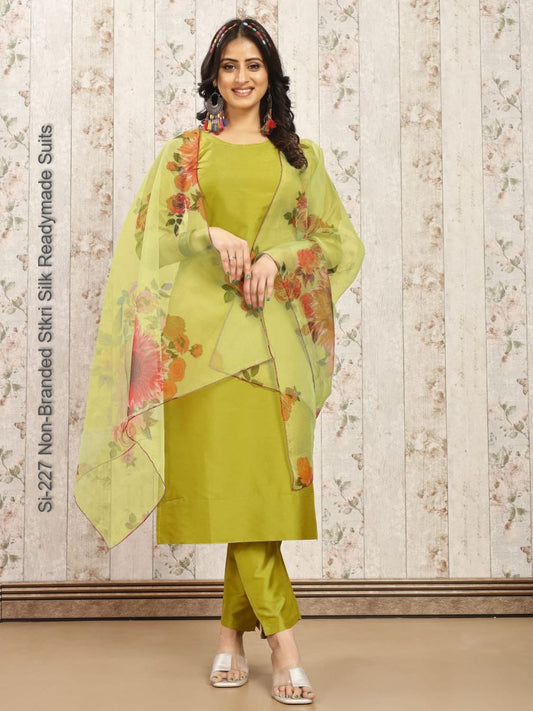Si-227 Non-Branded Stkri Silk Readymade Suits