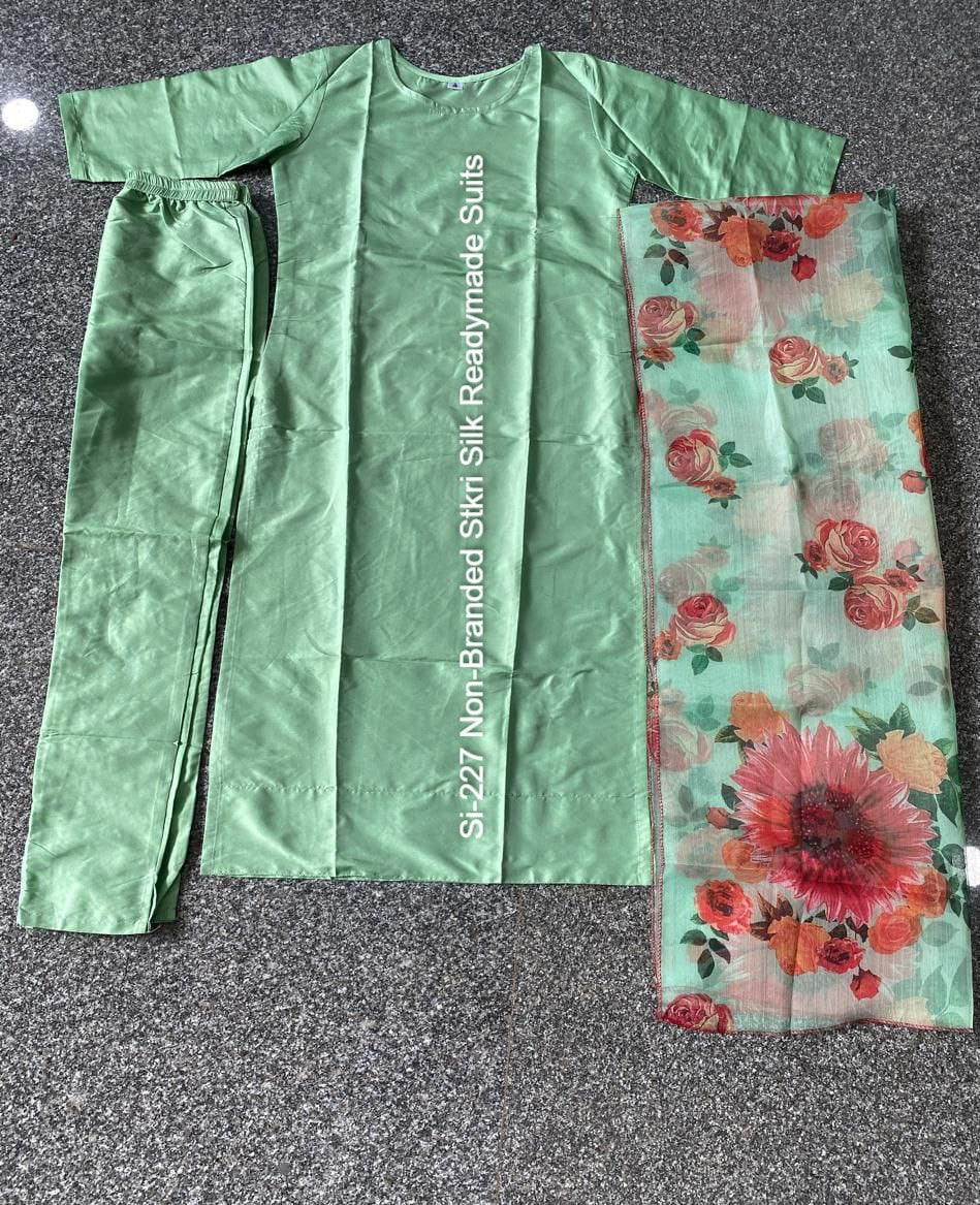 Si-227 Non-Branded Stkri Silk Readymade Suits