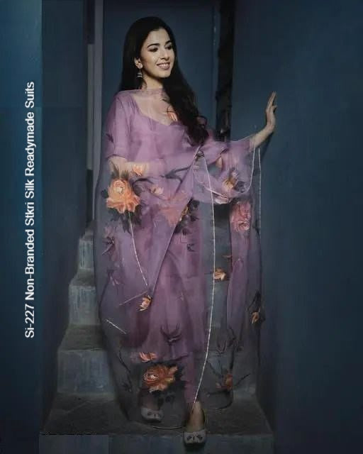 Si-227 Non-Branded Stkri Silk Readymade Suits