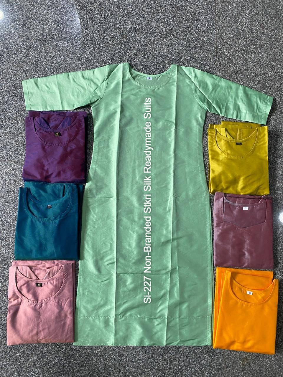 Si-227 Non-Branded Stkri Silk Readymade Suits