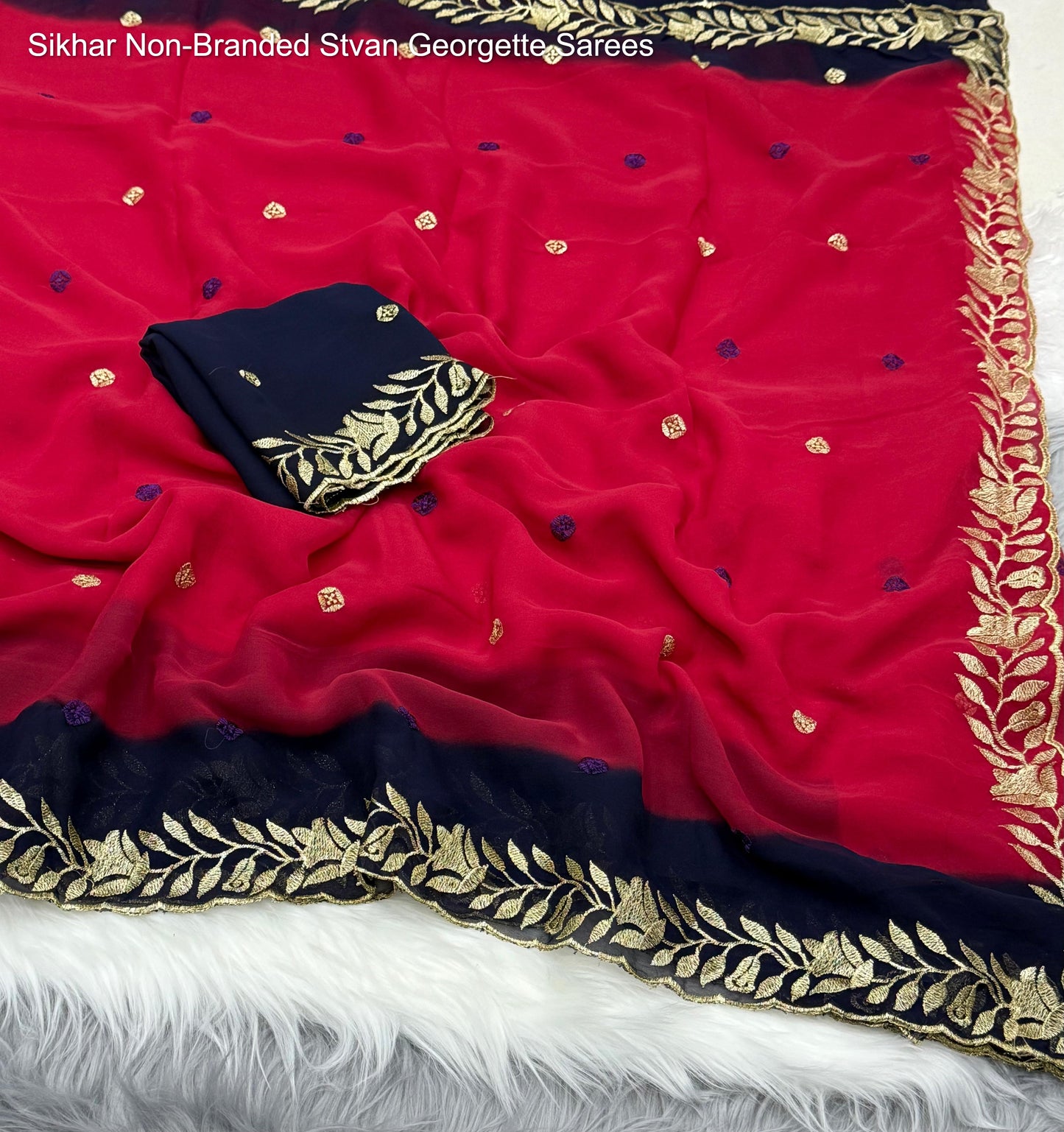 Sikhar Non-Branded Stvan Georgette Sarees