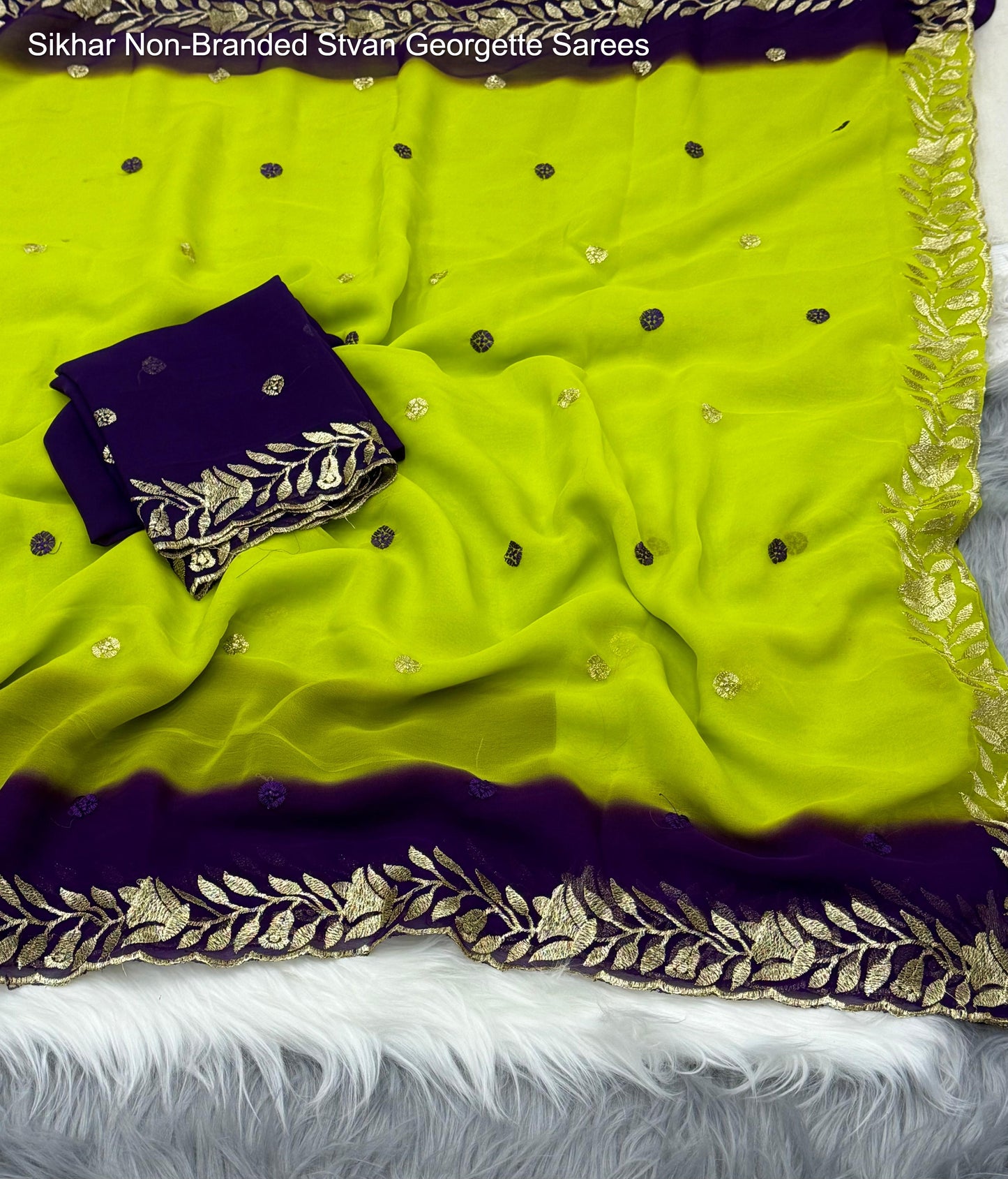 Sikhar Non-Branded Stvan Georgette Sarees