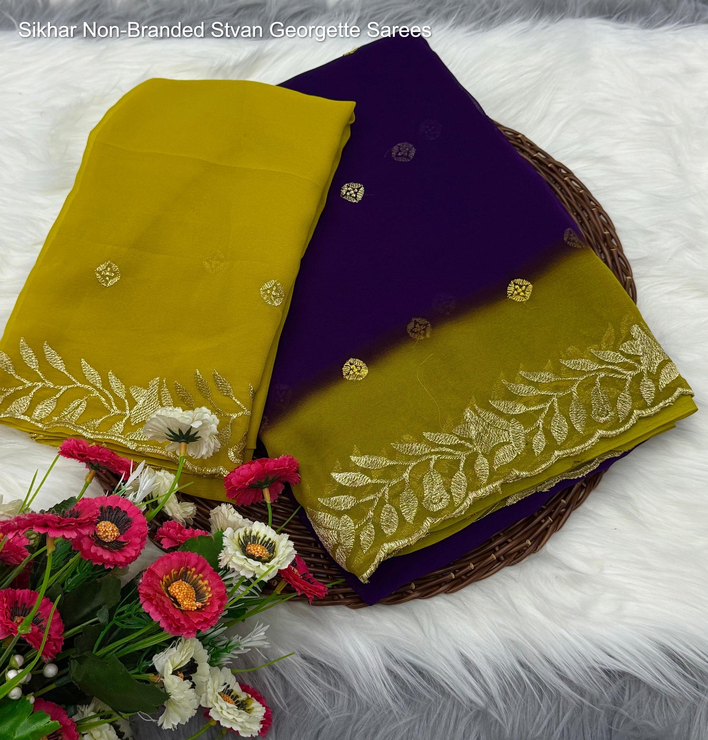 Sikhar Non-Branded Stvan Georgette Sarees