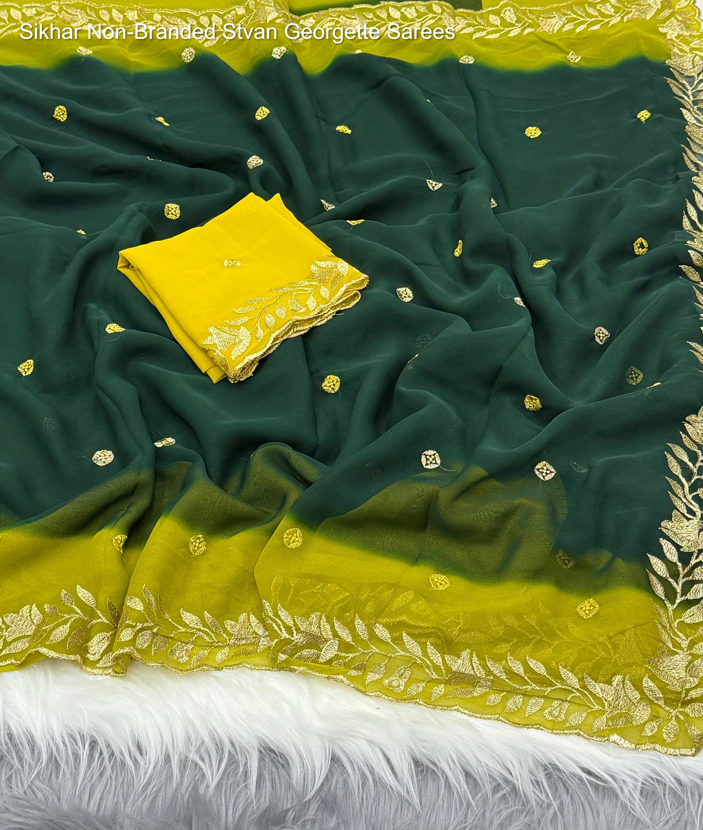 Sikhar Non-Branded Stvan Georgette Sarees