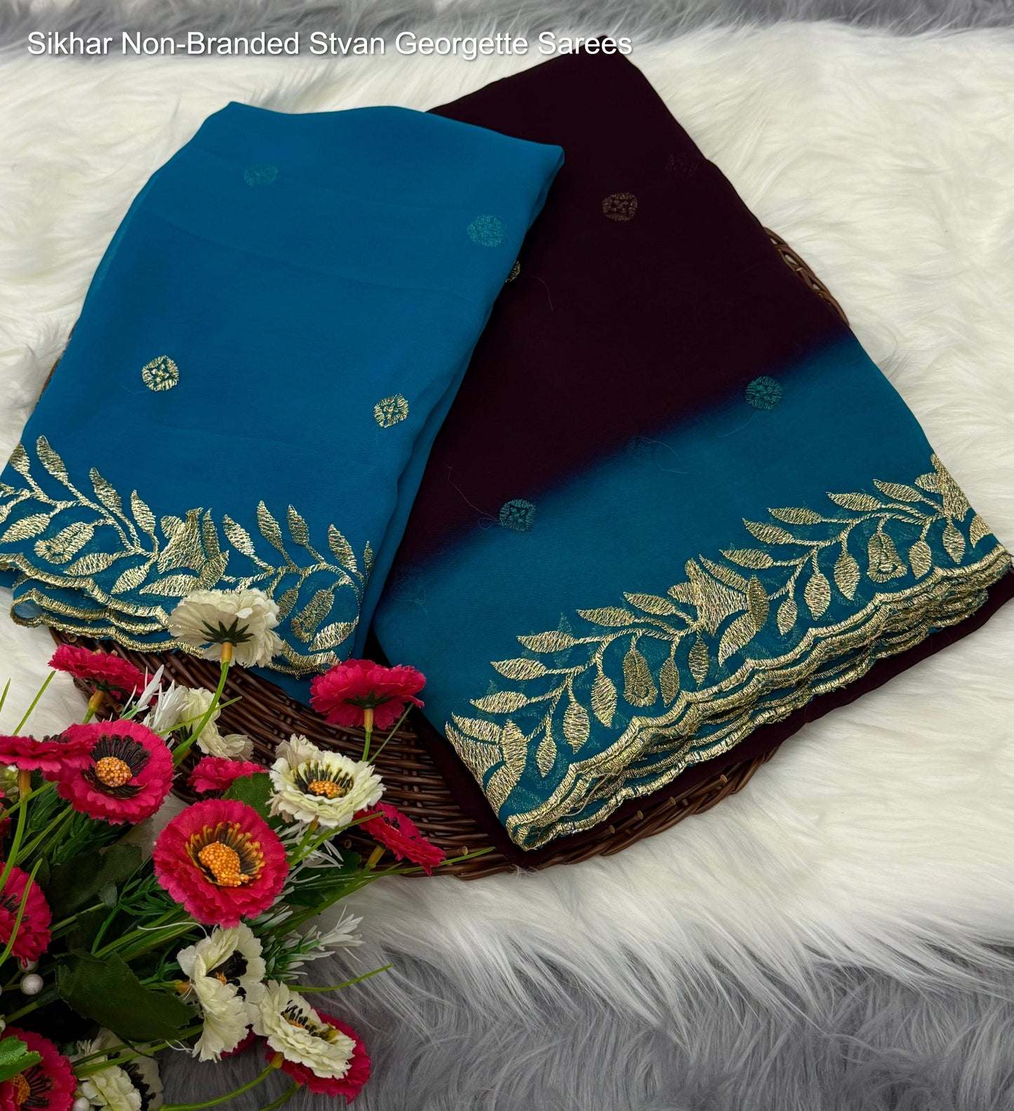 Sikhar Non-Branded Stvan Georgette Sarees
