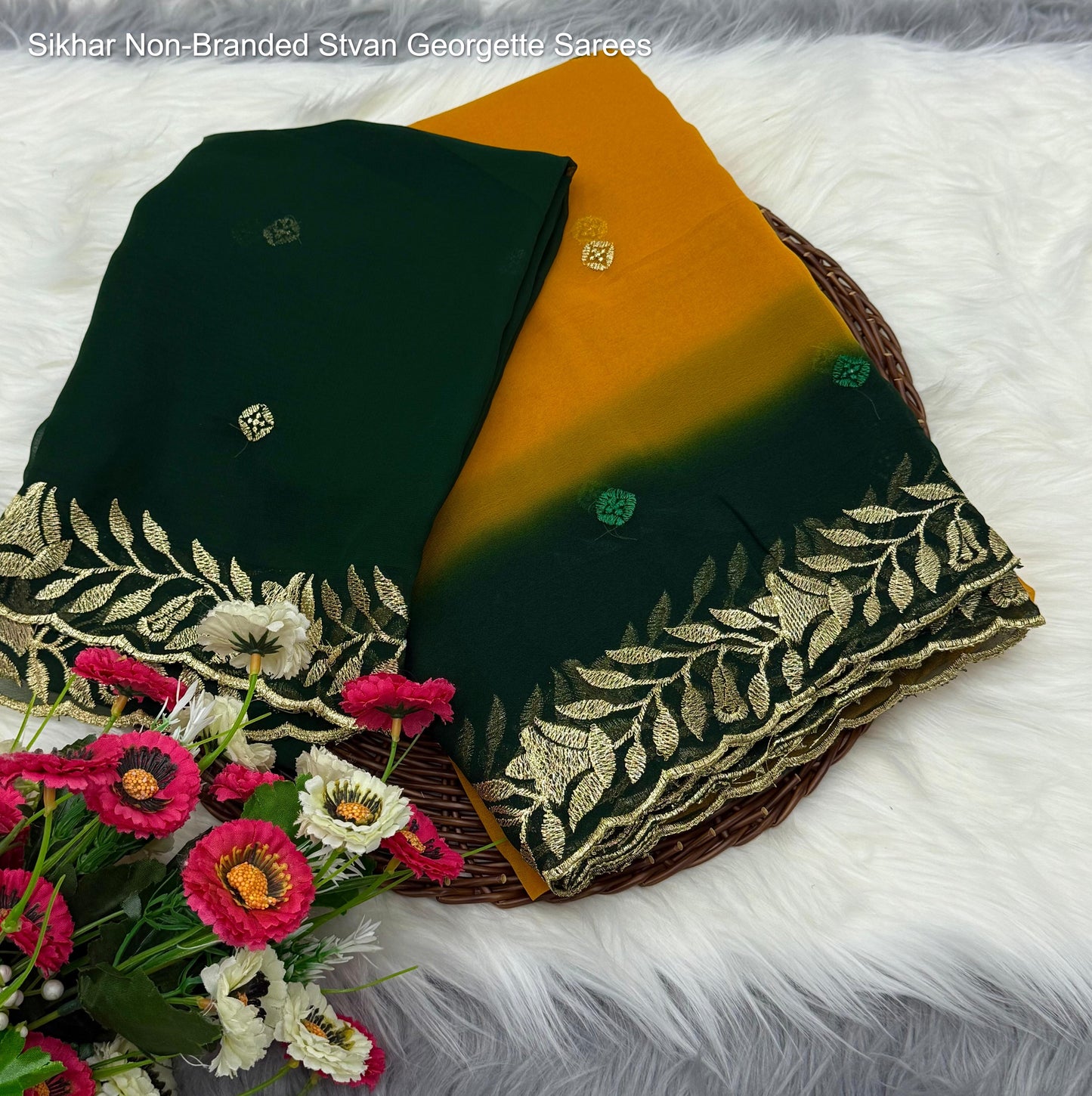 Sikhar Non-Branded Stvan Georgette Sarees