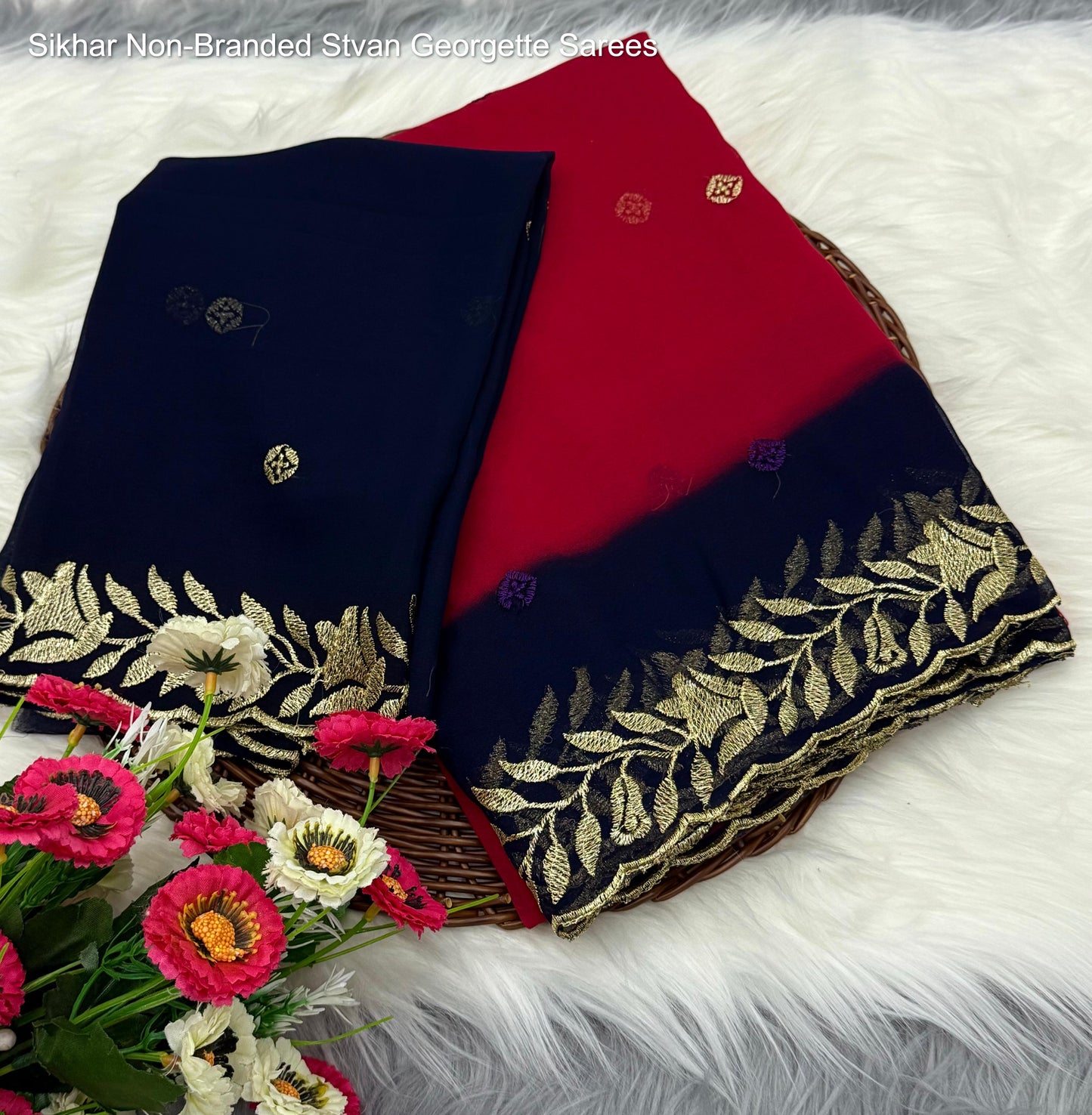 Sikhar Non-Branded Stvan Georgette Sarees