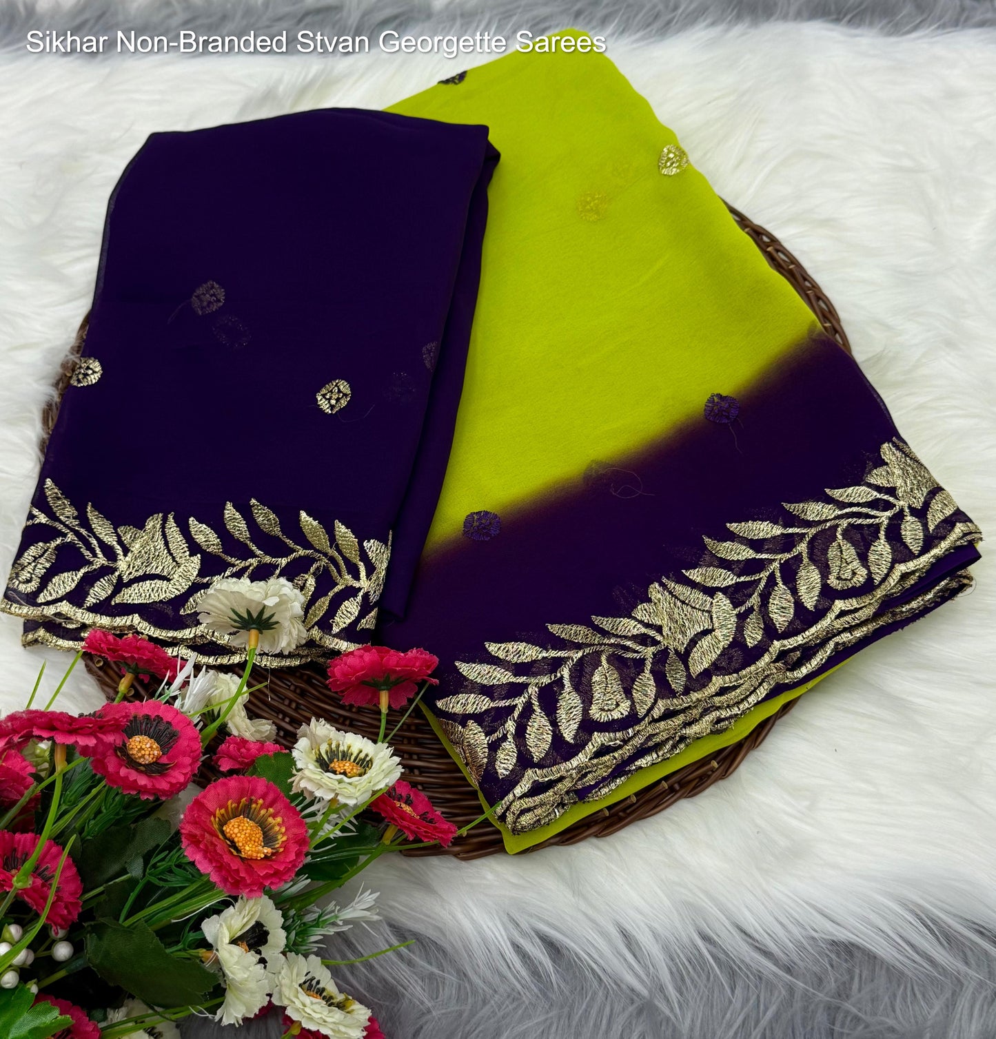 Sikhar Non-Branded Stvan Georgette Sarees