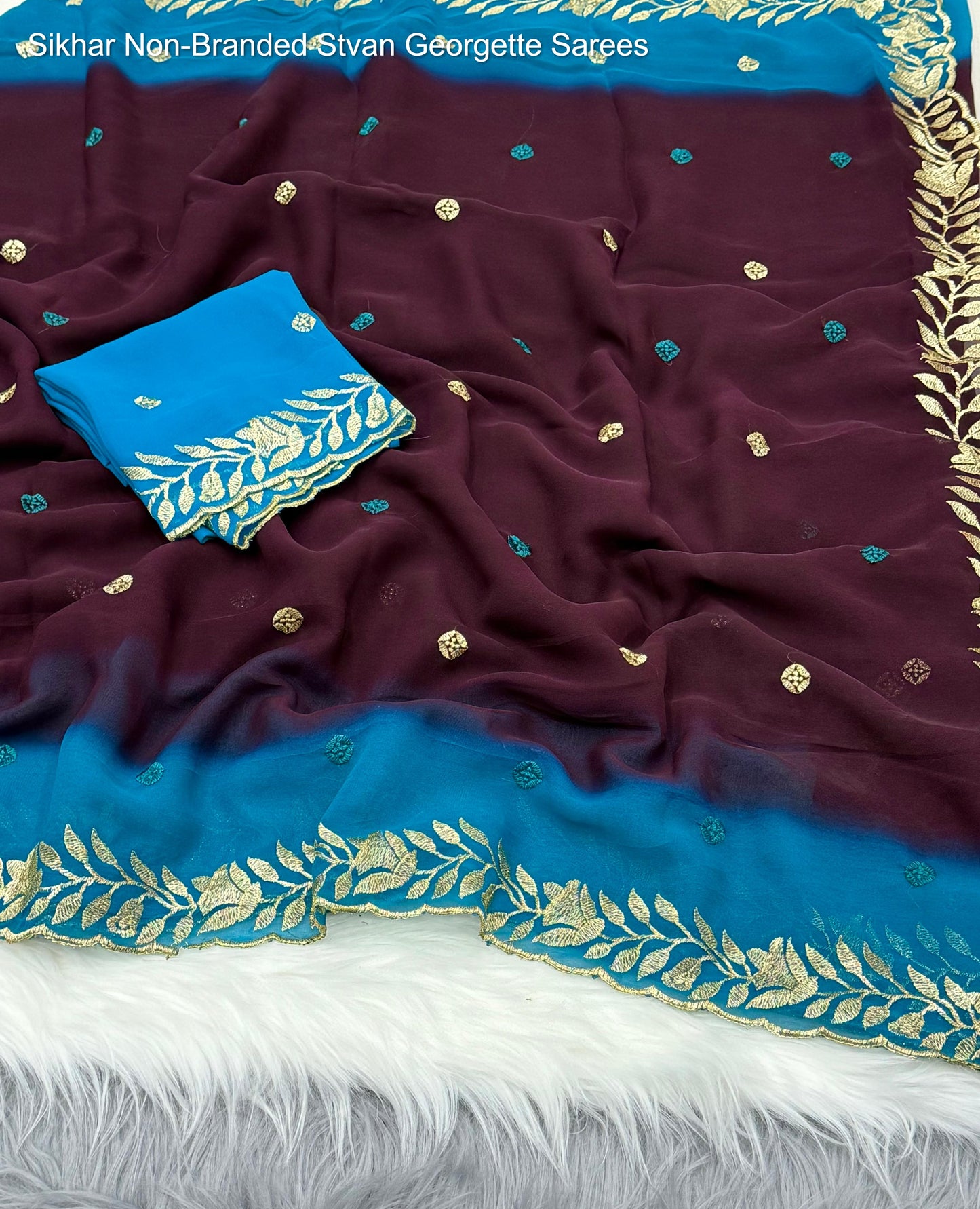Sikhar Non-Branded Stvan Georgette Sarees