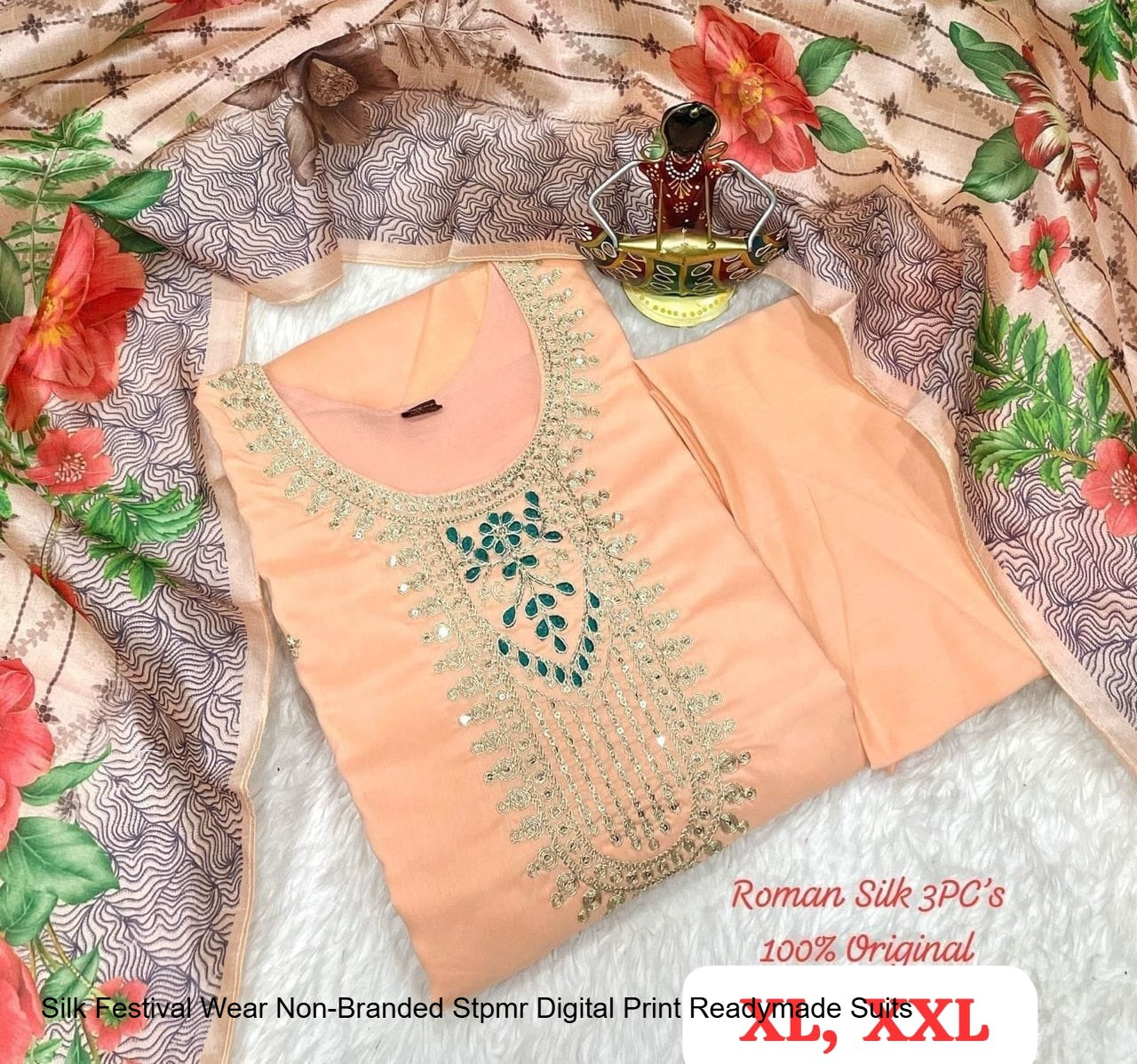 Silk Festival Wear Non-Branded Stpmr Digital Print Readymade Suits