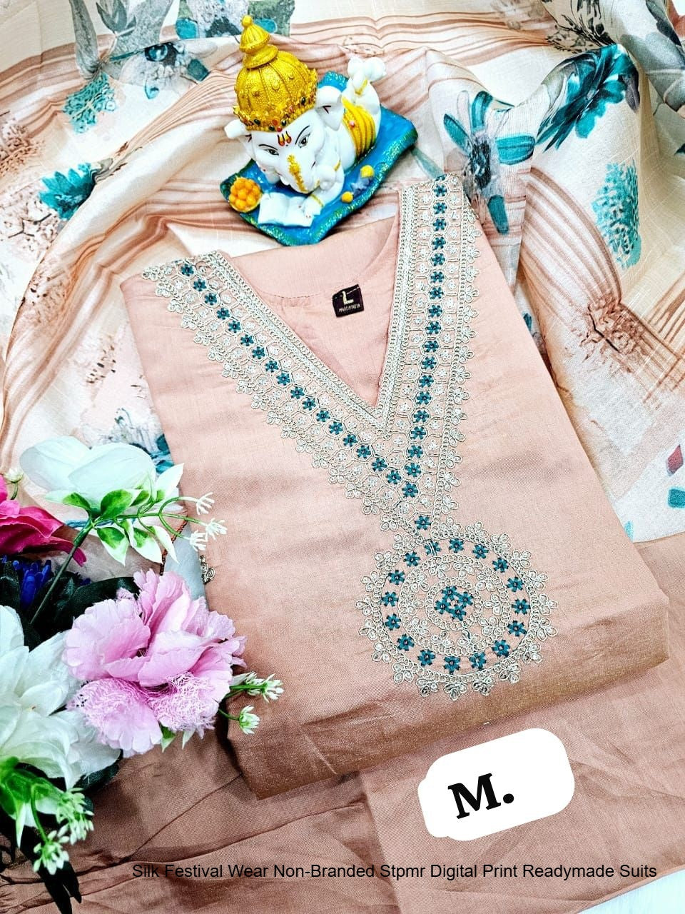 Silk Festival Wear Non-Branded Stpmr Digital Print Readymade Suits