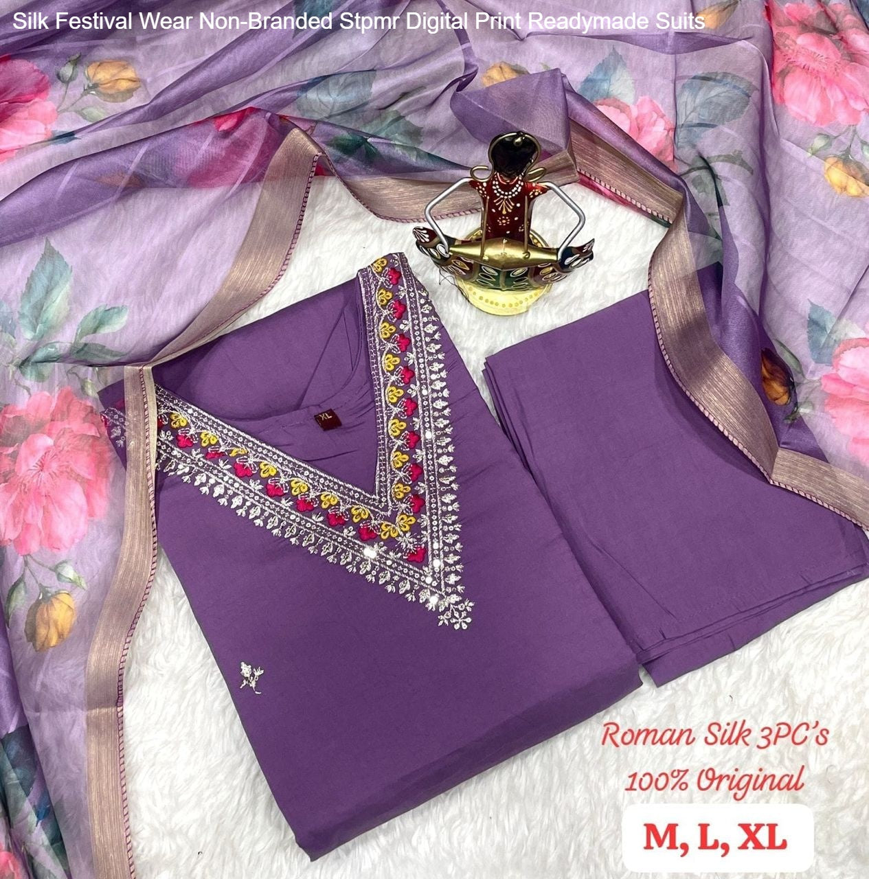 Silk Festival Wear Non-Branded Stpmr Digital Print Readymade Suits