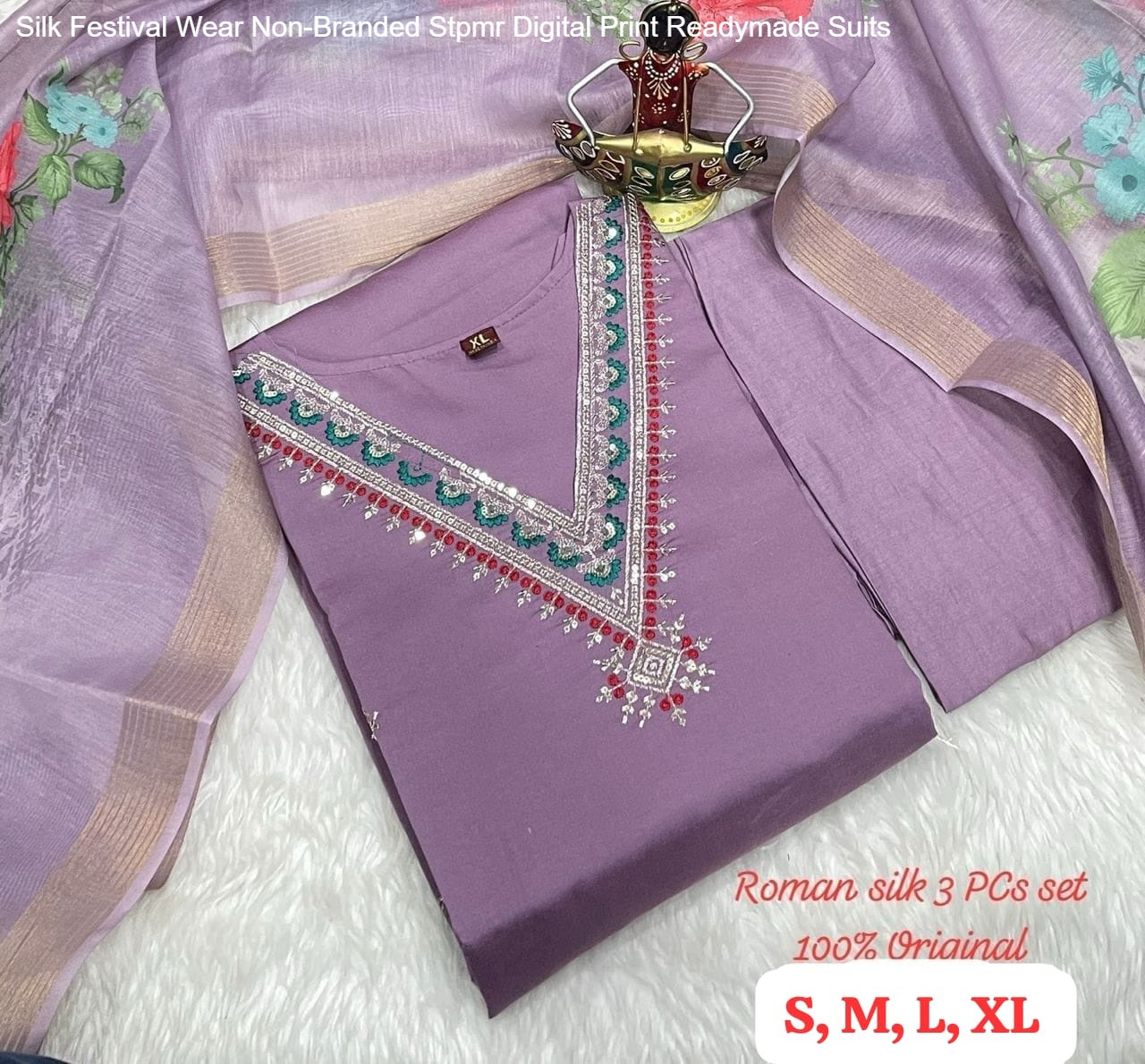 Silk Festival Wear Non-Branded Stpmr Digital Print Readymade Suits