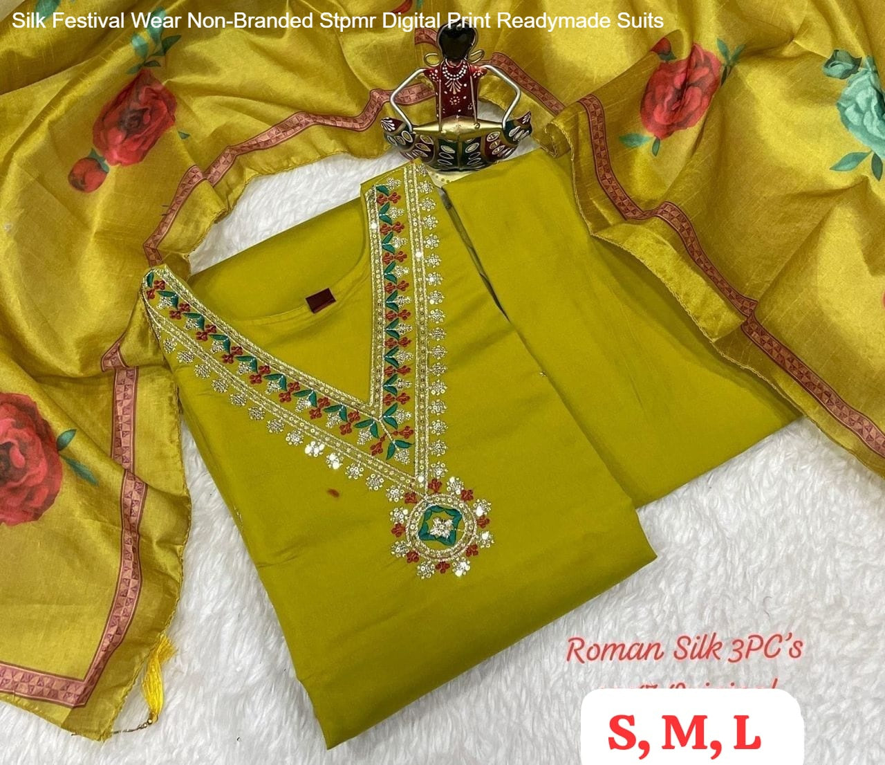 Silk Festival Wear Non-Branded Stpmr Digital Print Readymade Suits