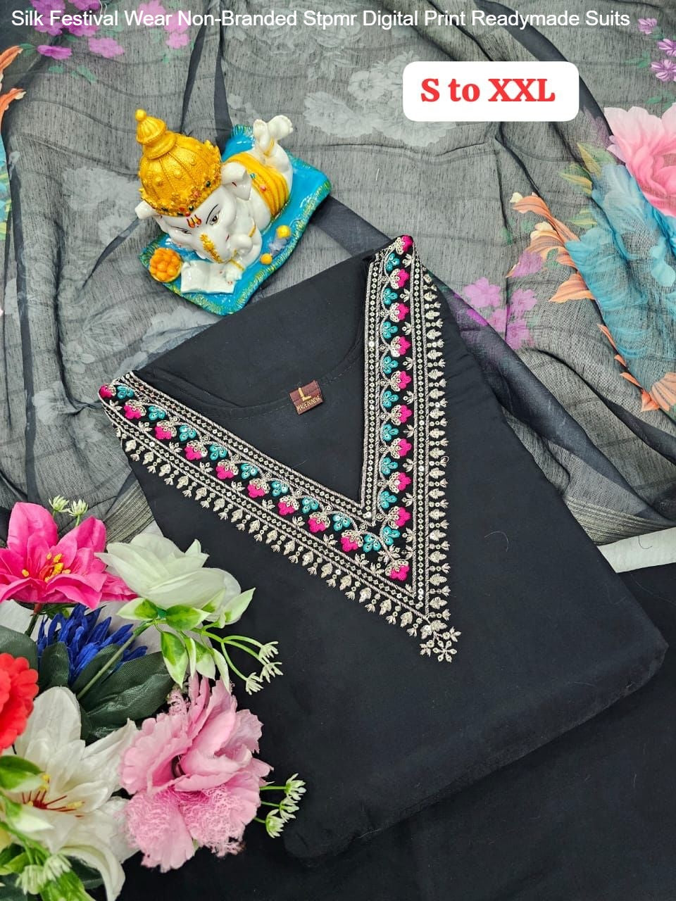 Silk Festival Wear Non-Branded Stpmr Digital Print Readymade Suits