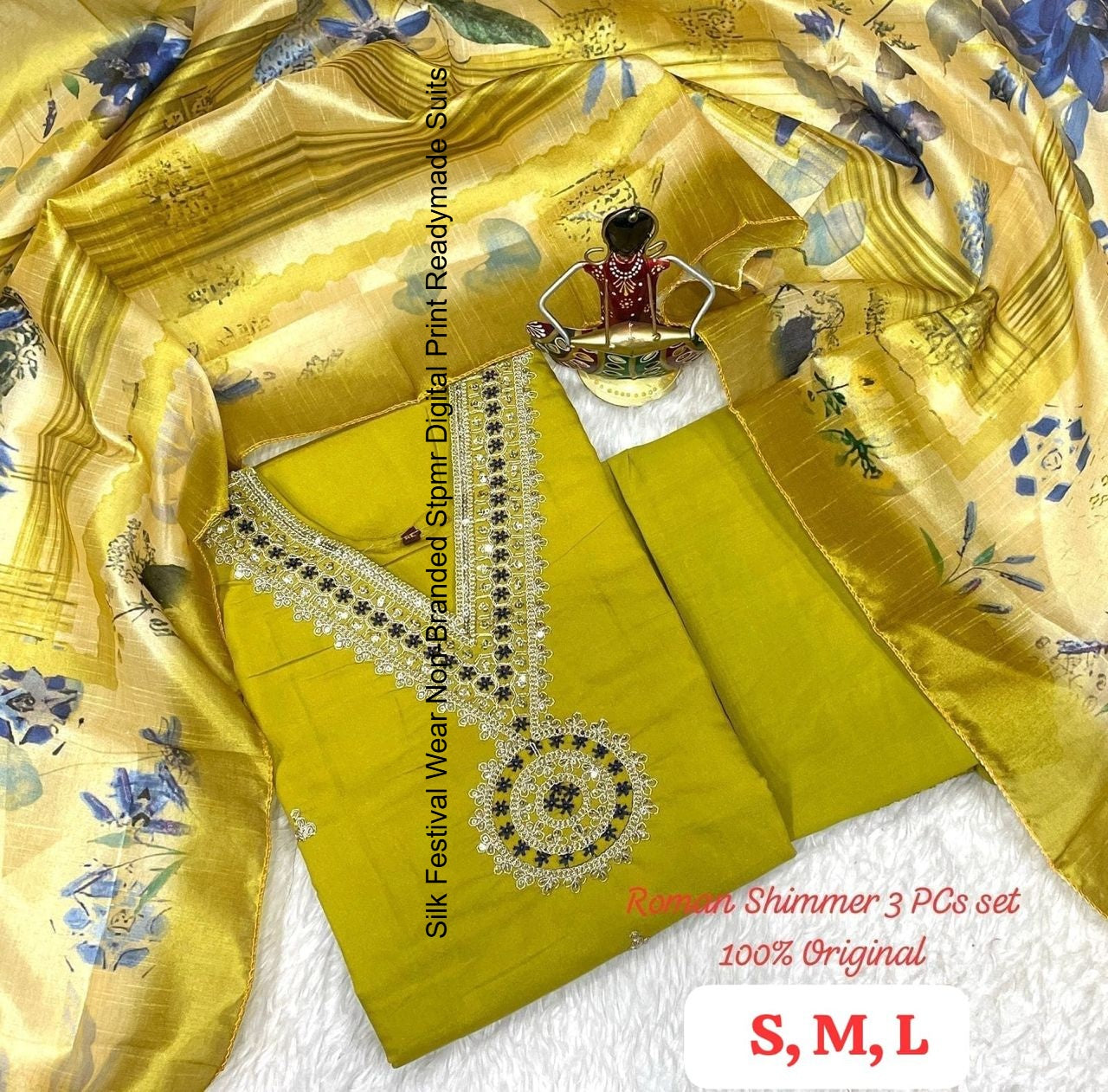 Silk Festival Wear Non-Branded Stpmr Digital Print Readymade Suits