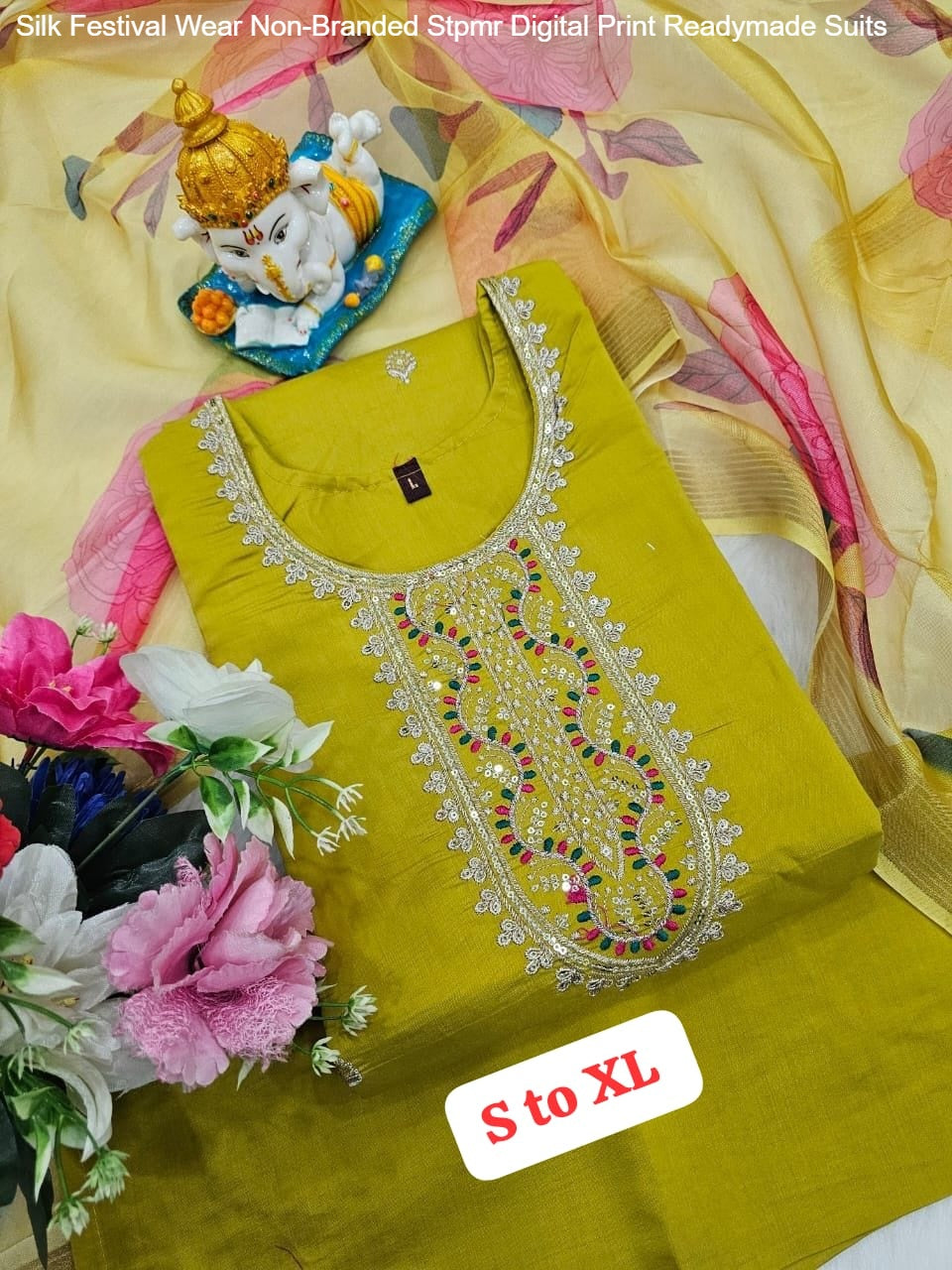 Silk Festival Wear Non-Branded Stpmr Digital Print Readymade Suits
