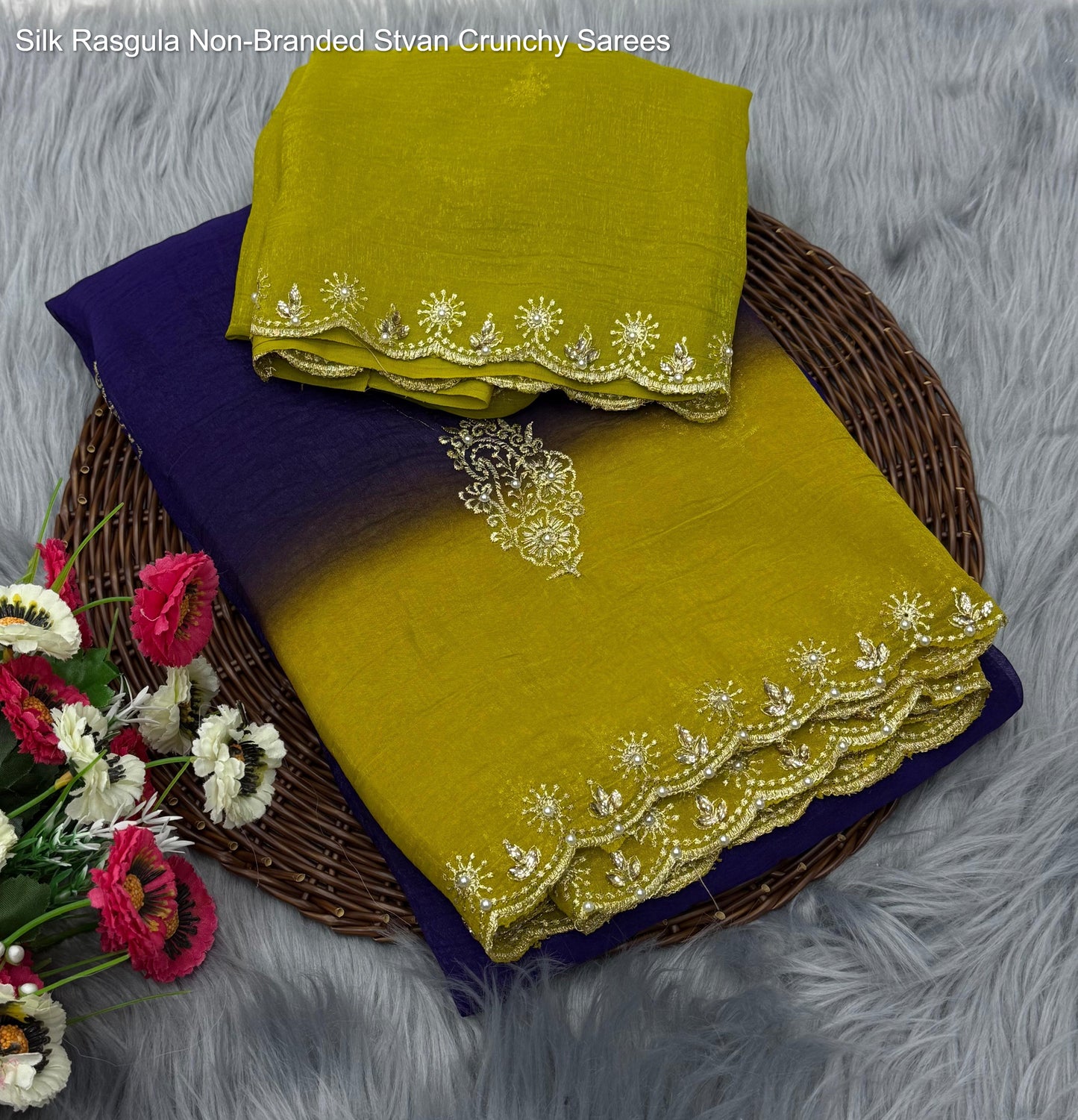 Silk Rasgula Non-Branded Stvan Crunchy Sarees