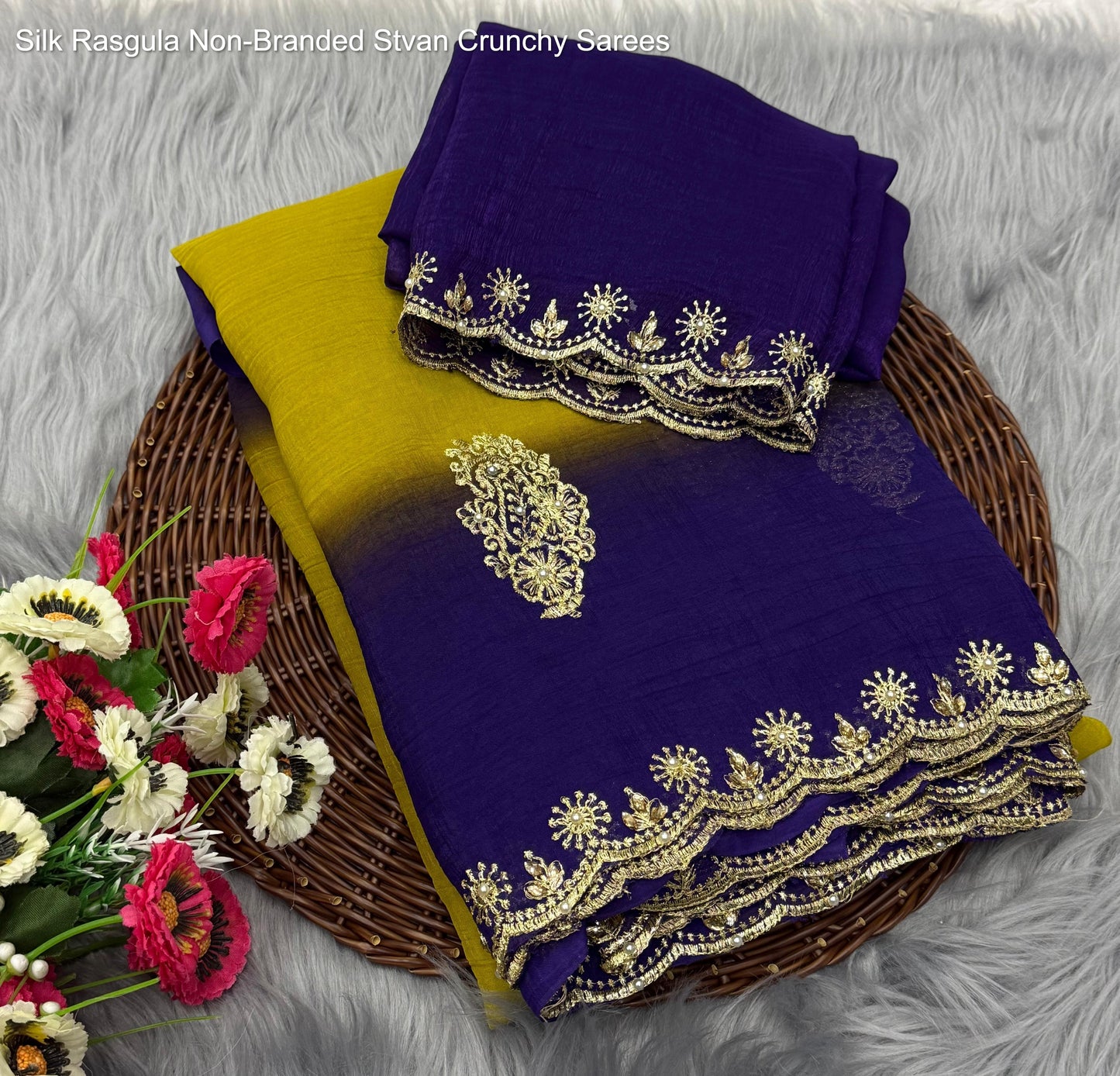 Silk Rasgula Non-Branded Stvan Crunchy Sarees