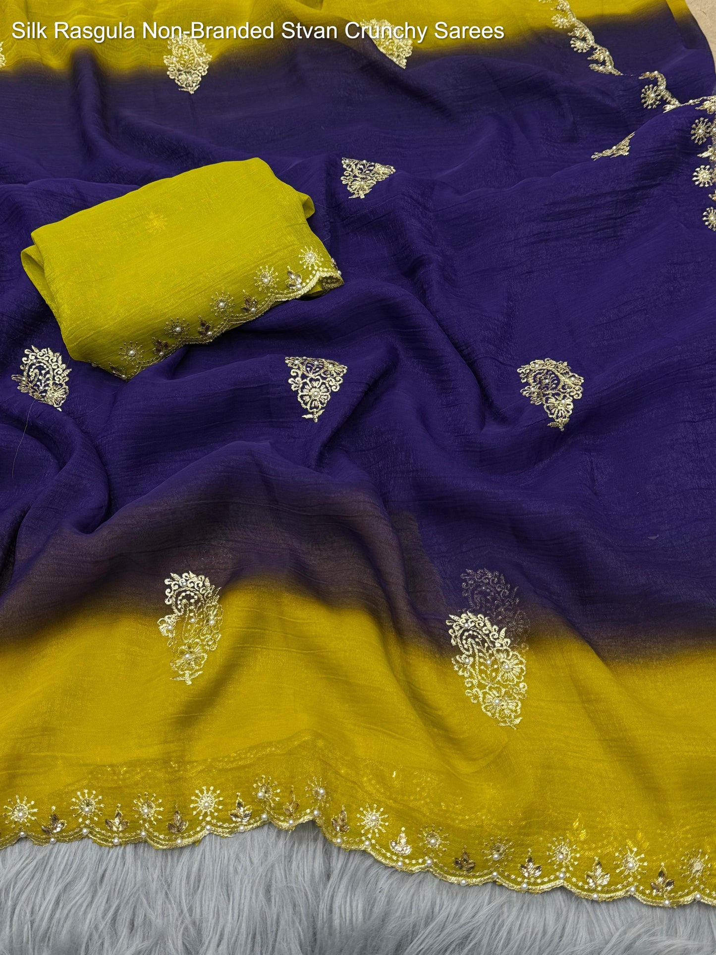 Silk Rasgula Non-Branded Stvan Crunchy Sarees