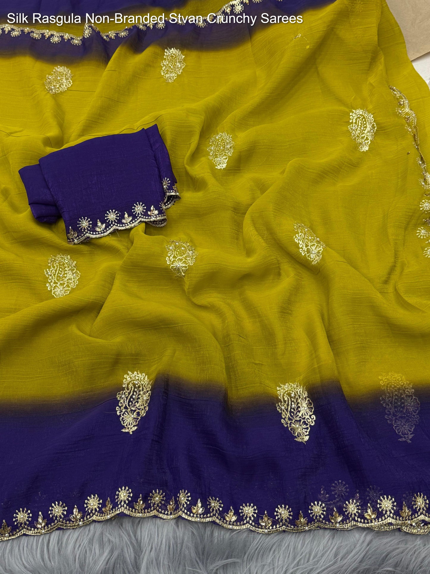 Silk Rasgula Non-Branded Stvan Crunchy Sarees
