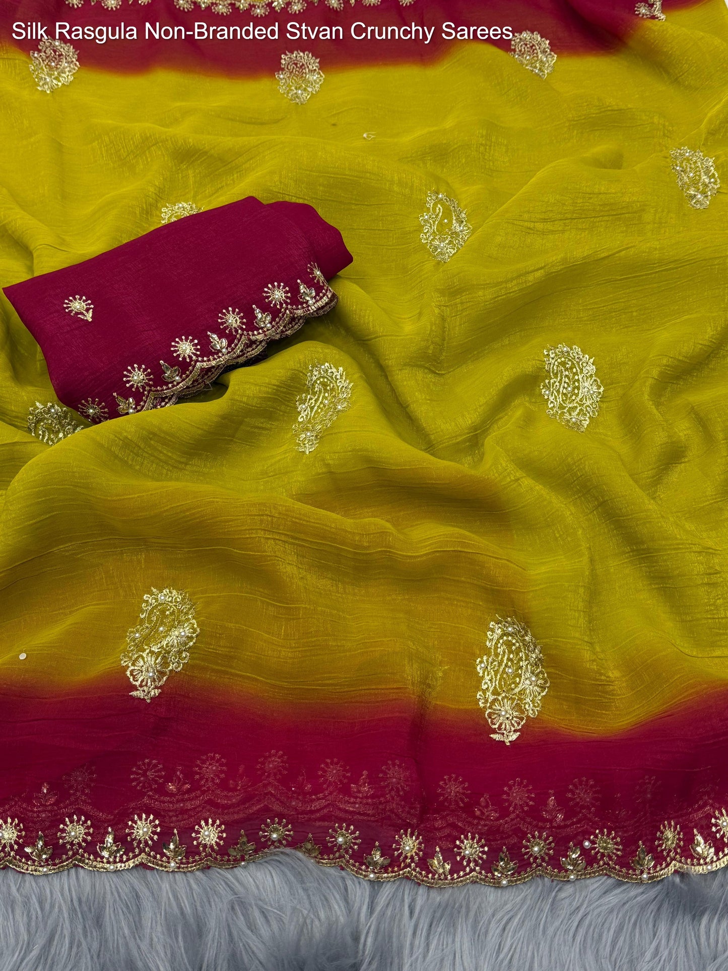 Silk Rasgula Non-Branded Stvan Crunchy Sarees