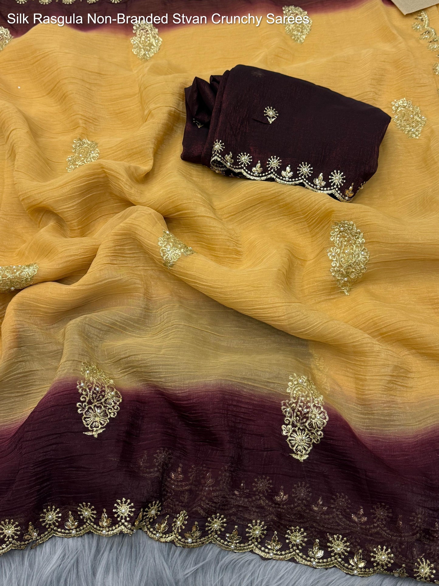 Silk Rasgula Non-Branded Stvan Crunchy Sarees