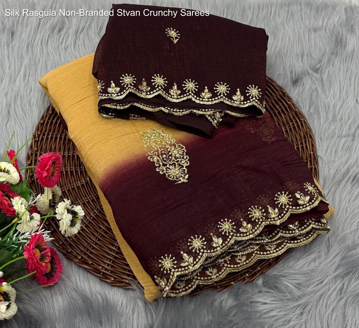 Silk Rasgula Non-Branded Stvan Crunchy Sarees