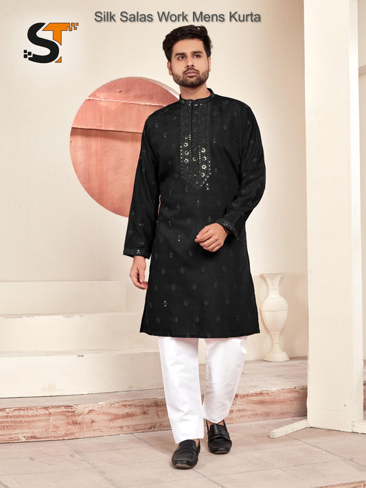 Silk Salas Work Mens Kurta