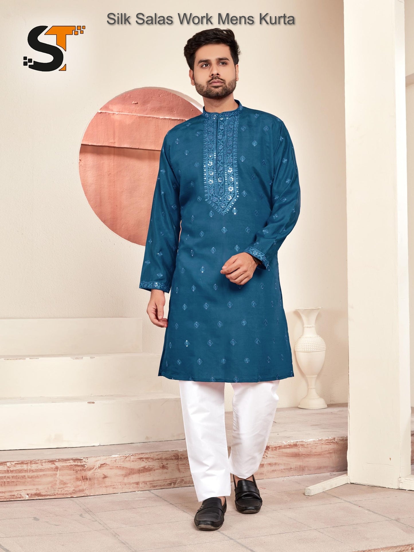 Silk Salas Work Mens Kurta