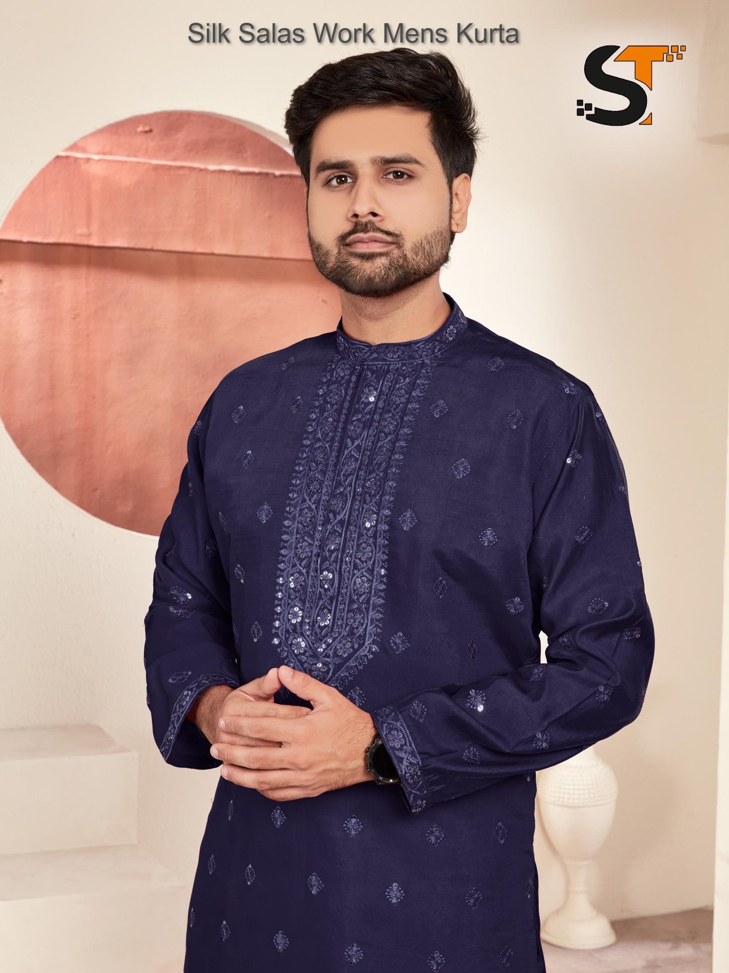 Silk Salas Work Mens Kurta