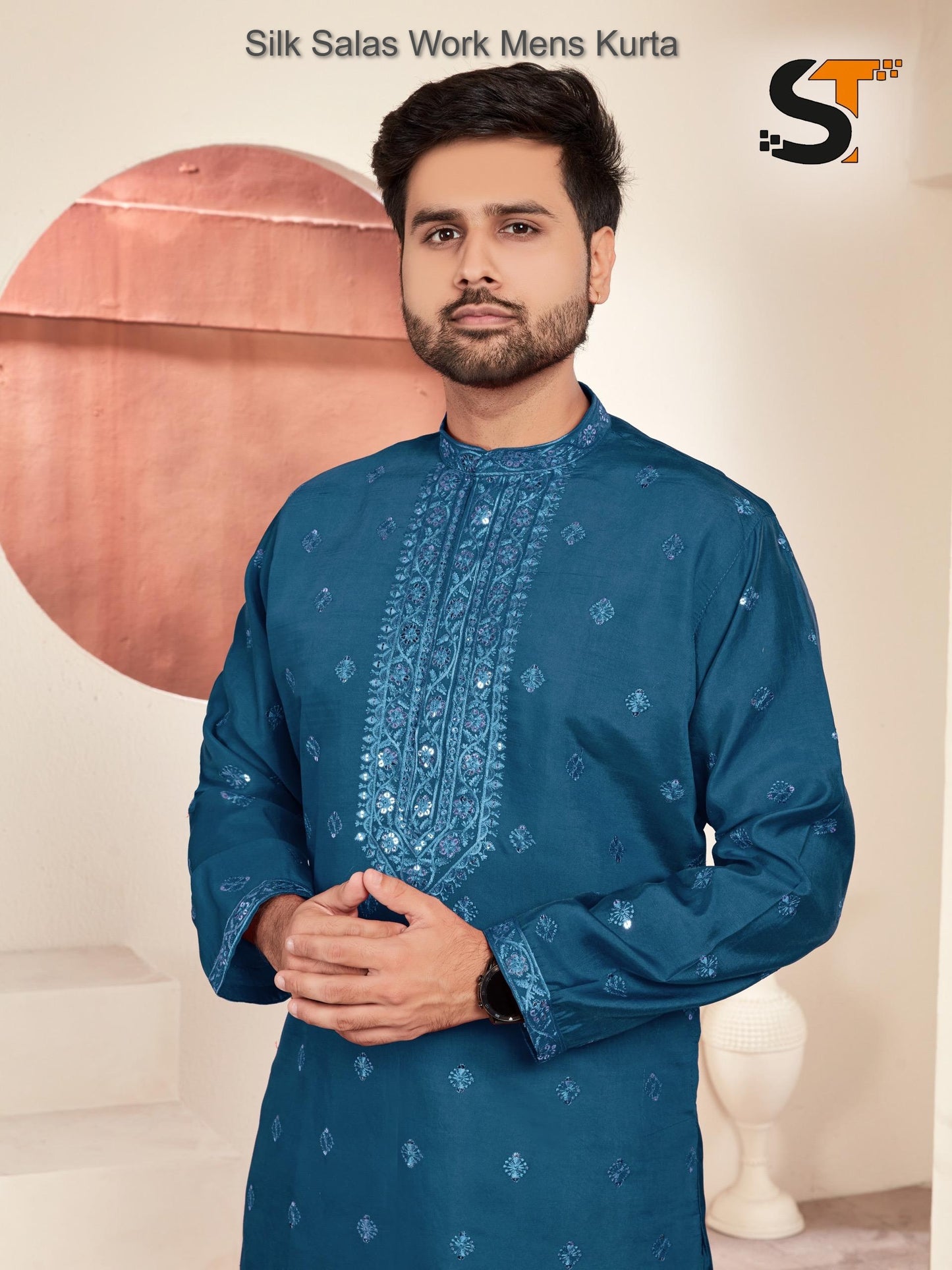 Silk Salas Work Mens Kurta