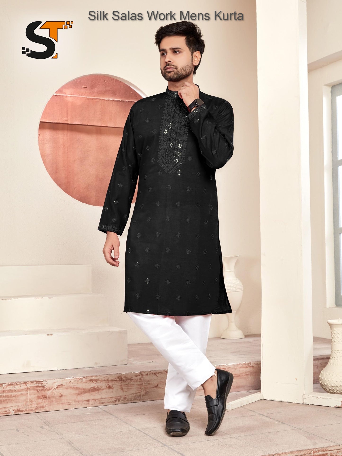 Silk Salas Work Mens Kurta