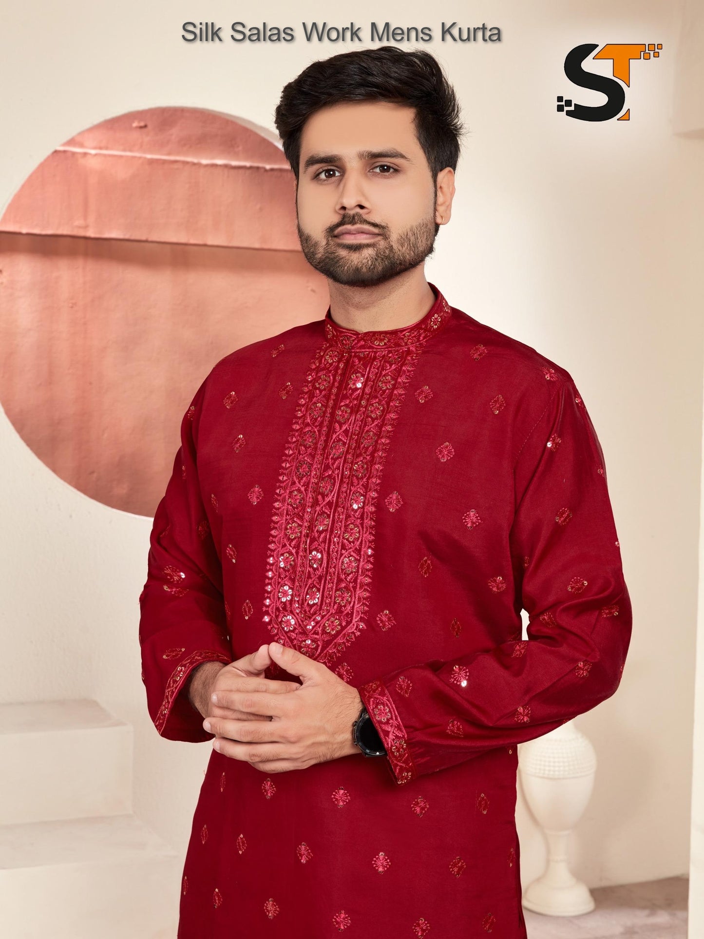Silk Salas Work Mens Kurta