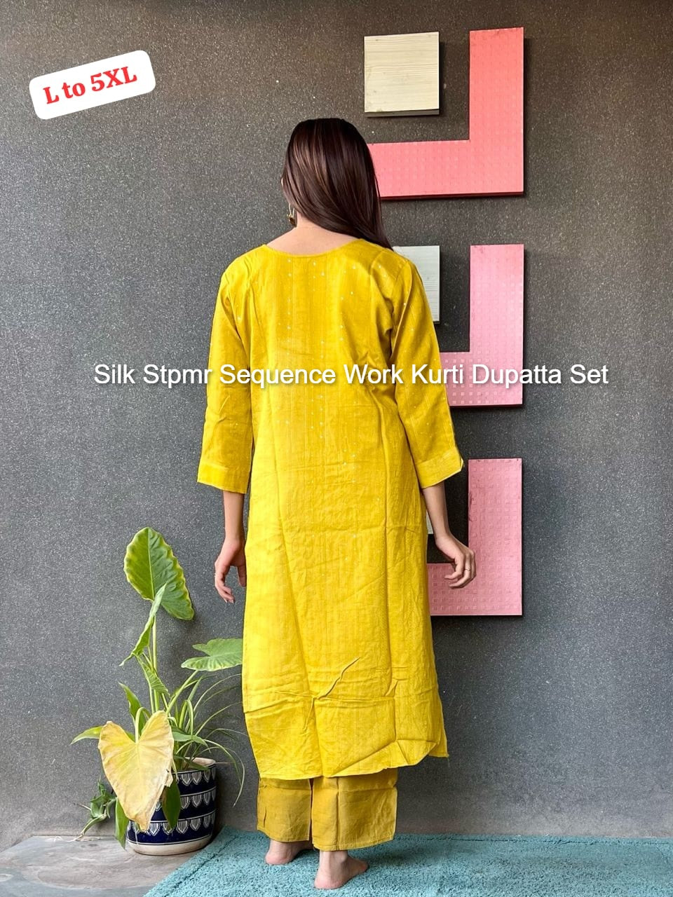 Silk Stpmr Sequence Work Kurti Dupatta Set