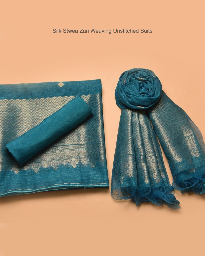 Silk Stwea Zari Weaving Unstitched Suits