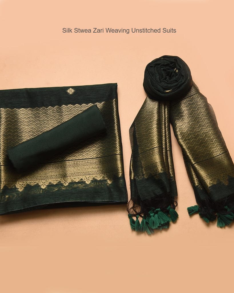 Silk Stwea Zari Weaving Unstitched Suits